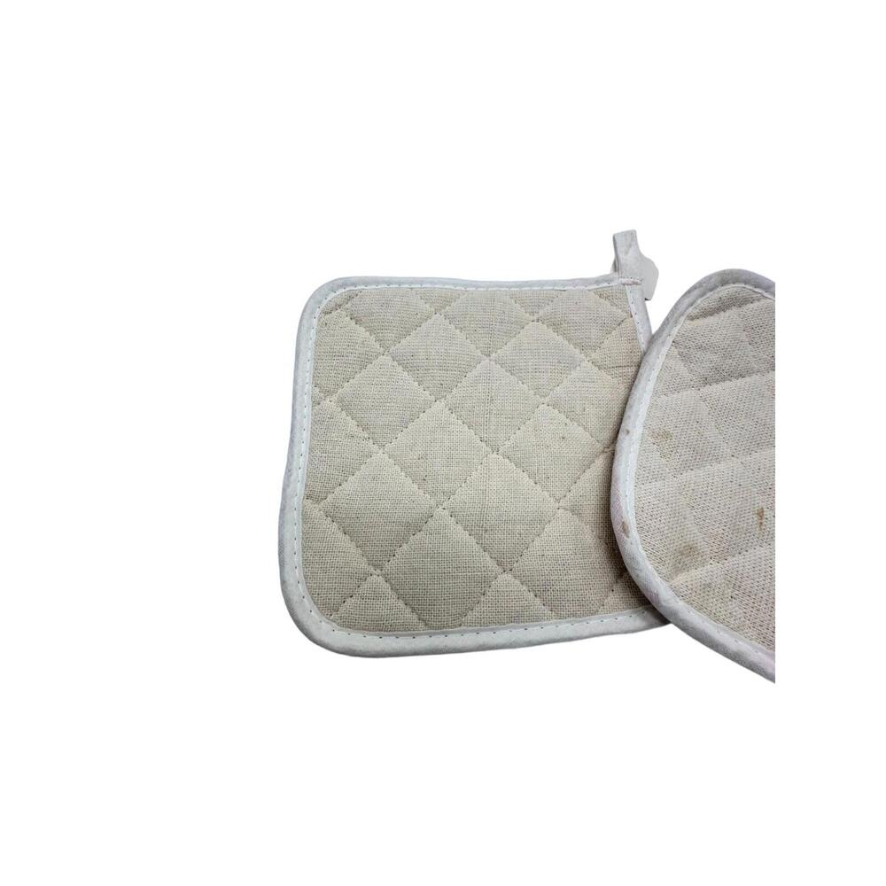 Vintage Woolworth's Christmas Potholders Set of 2 White Green & Red New with Tag - Picture 5 of 5